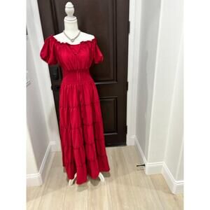 Women’s Off Shoulder Wine Colored Chemise Dress – Wine Red – Size 12–14